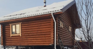 Баня из оцилиндрованного бревна под ключ в Курганинске - от 133406 рублей