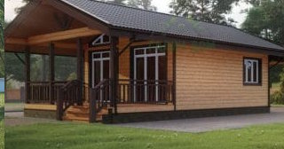 Проект одноэтажного дома из бруса с террасой - Строительство в Курганинске от Строй-Кгн от 133406 руб.